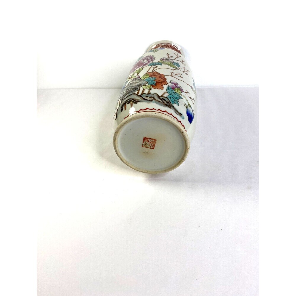 Vintage Chinese Vase Procelain 13 inches Red Stamp on Bottom #2 - Picture 4 of 8